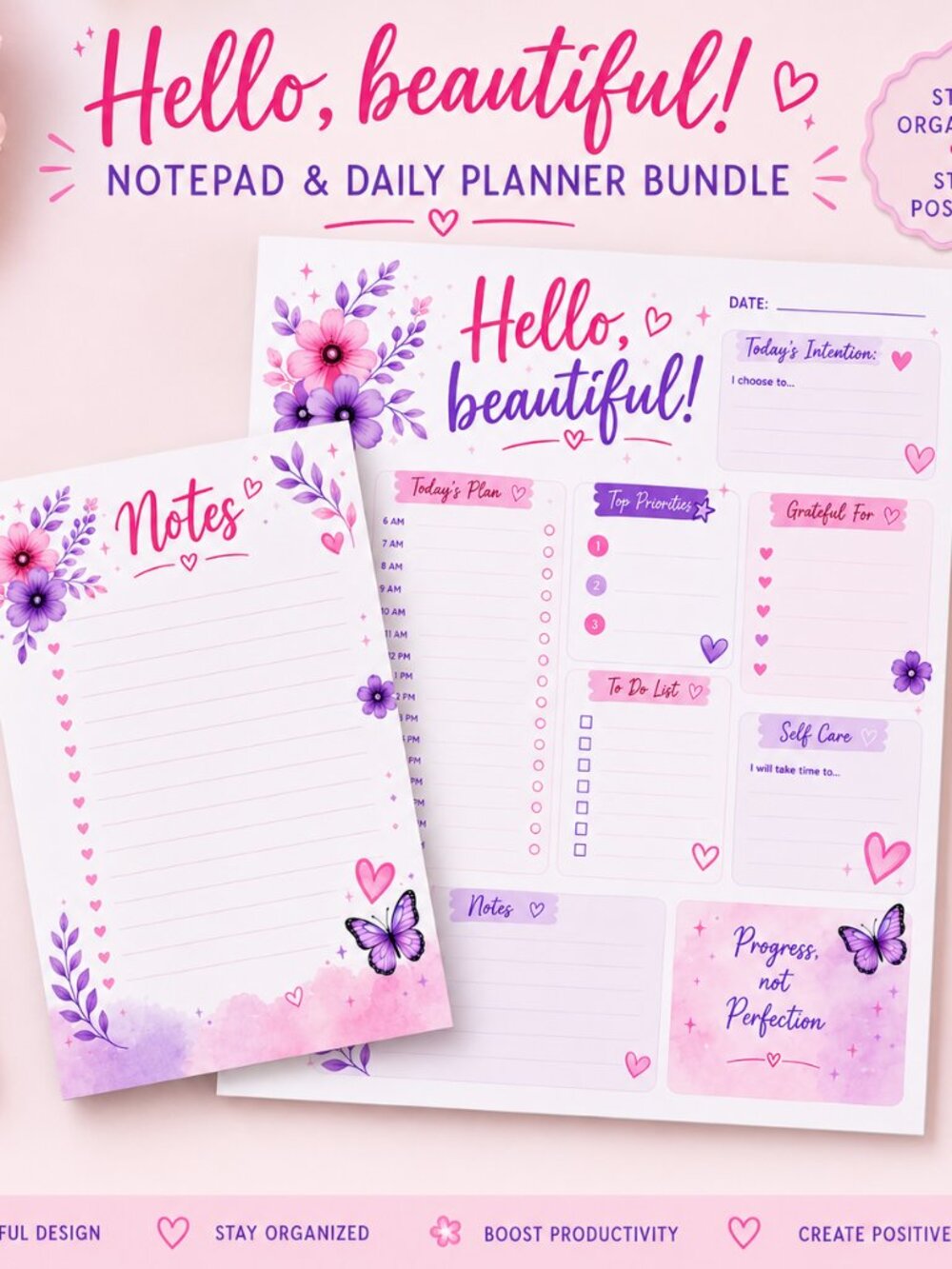 Hello Beautiful Planner & Notepad Bundle